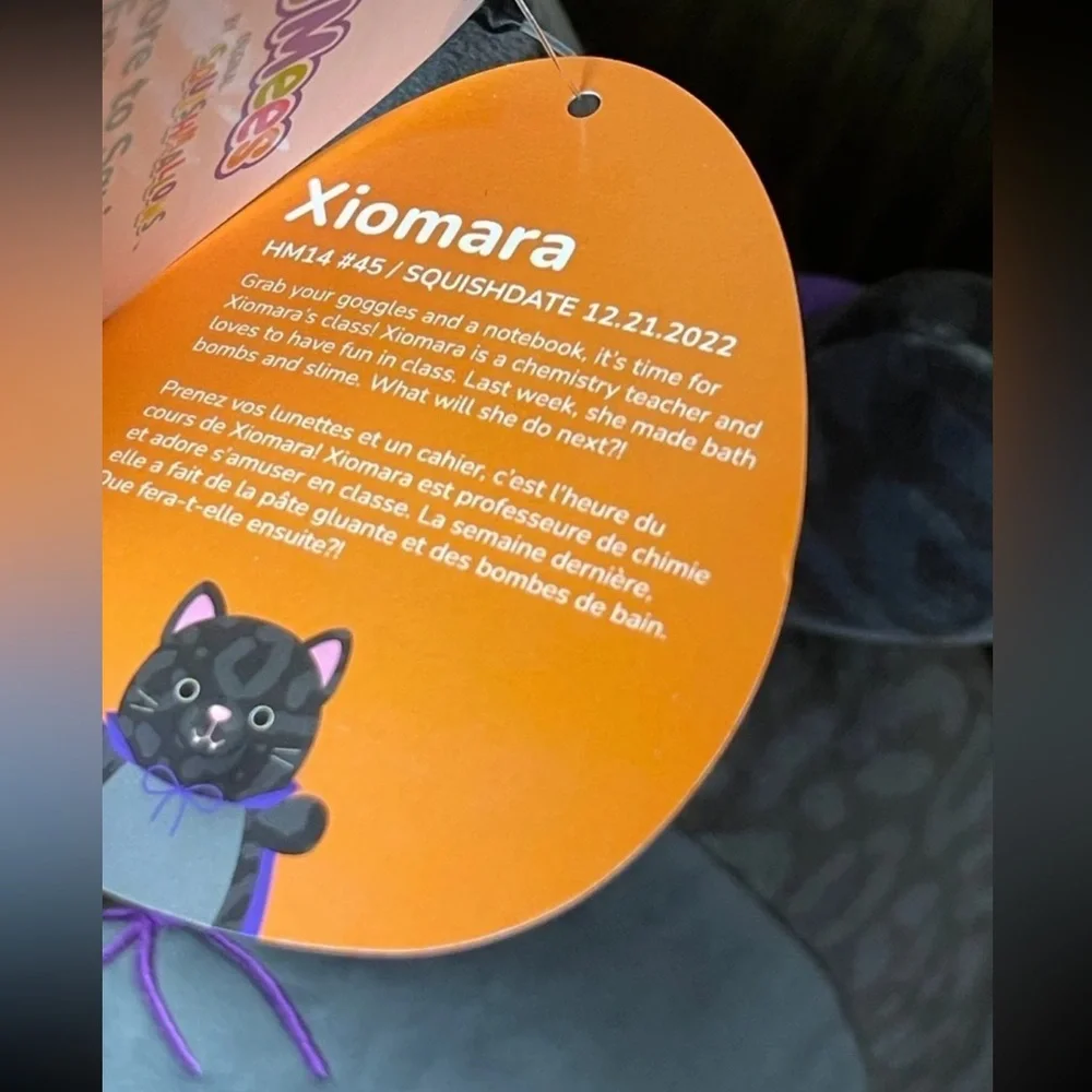 14” Squishmallow Xiomara the Black Leopard Vampire Cat Hugmee Halloween Plush